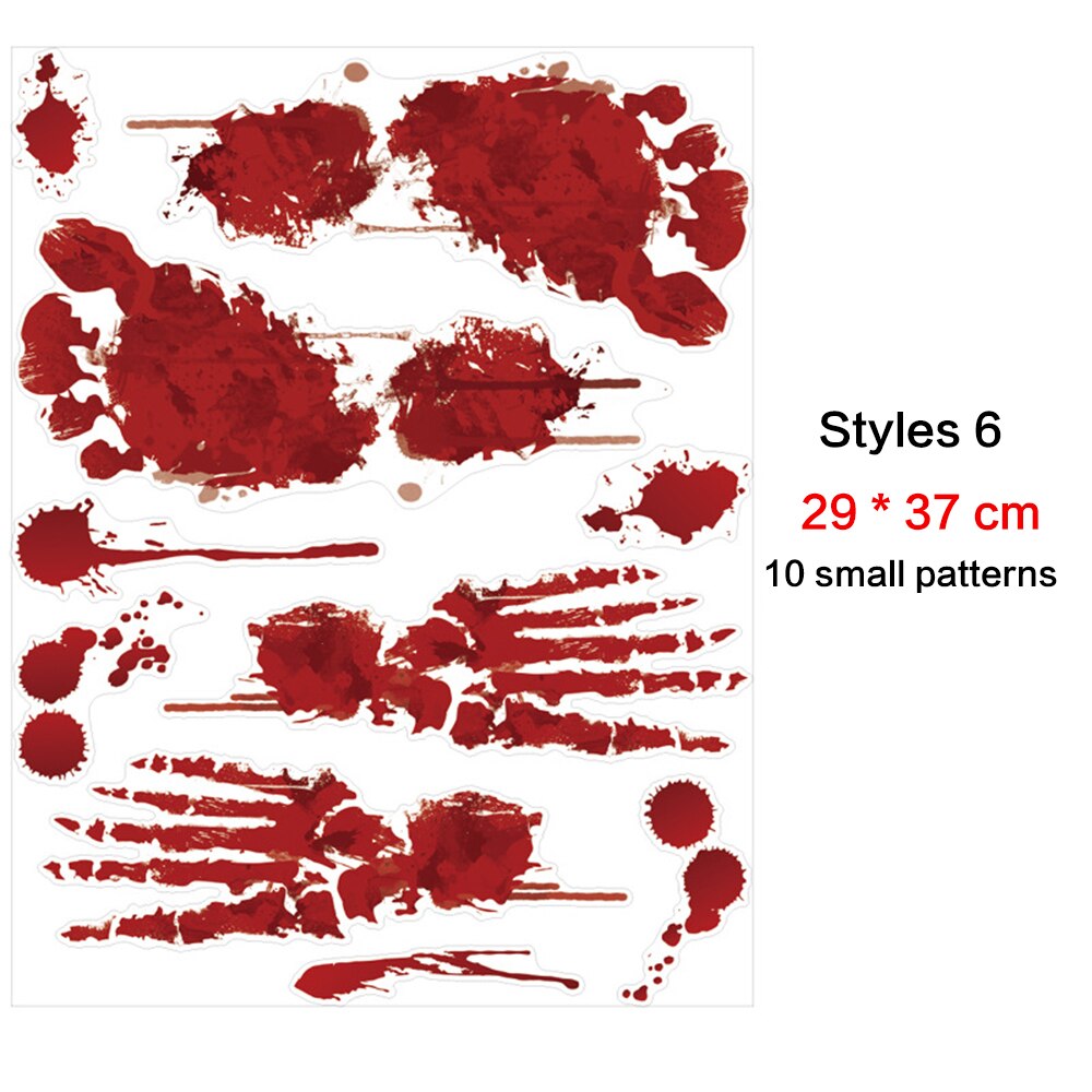 Halloween Bloody Bat Hand Foot Print Sticker Wc Stick Guard Party Deur Window Verwisselbare Glas Muursticker Horror Props: F