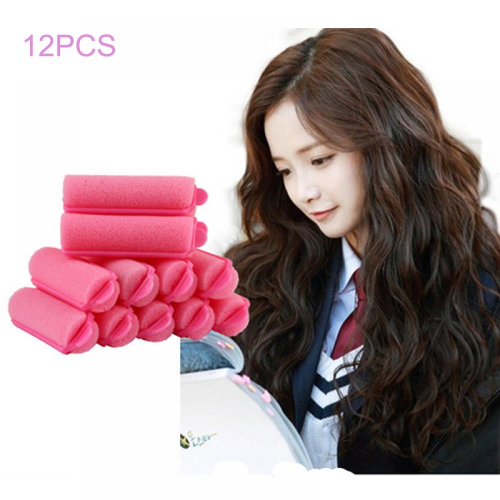 Éponge magique coréenne en mousse pour bigoudis de cheveux, outils de coiffure, coussin pour Salon de coiffure, petits rouleaux en plastique, 12 pièces/ensemble
