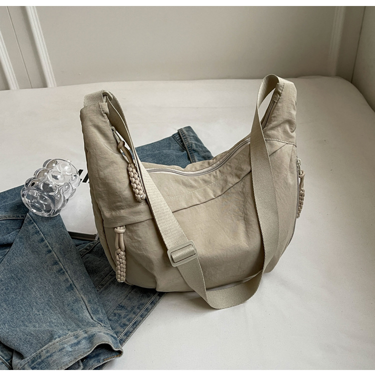 Vrijetijds unisex crossbodytas zomer campus sportstijl schoudertas hobo tas effen kleur grote capaciteit messenger tas: Grijs