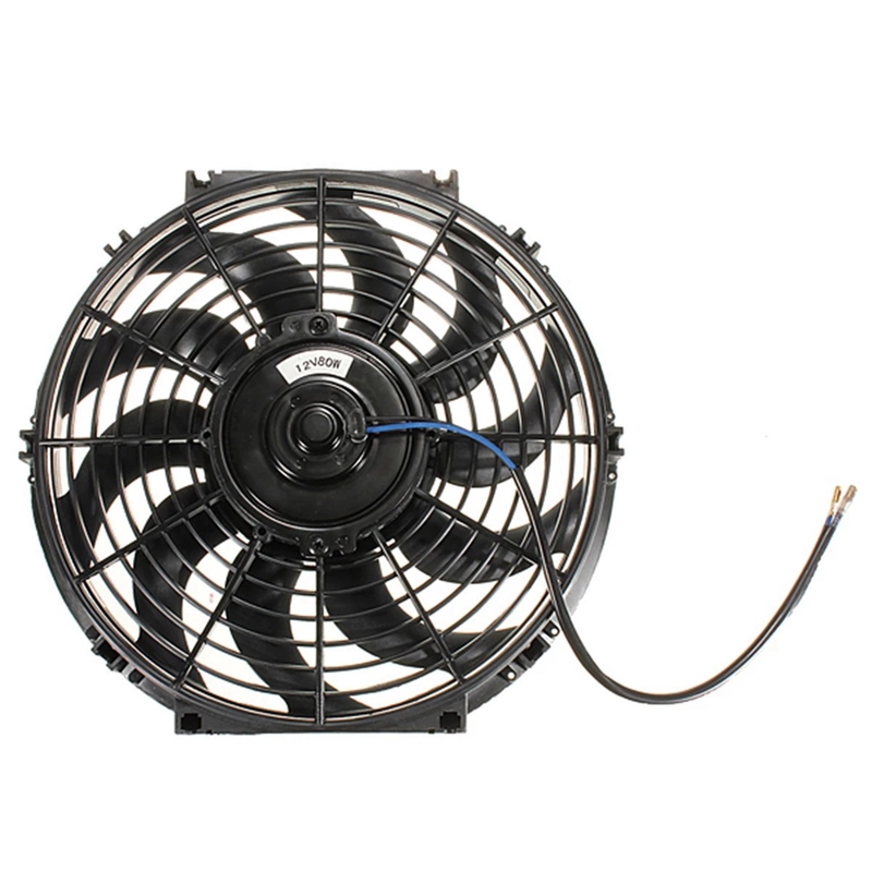 Aire acondicionado Universal para coche, 12 pulgadas, 12V, 80W, 2100RPM, refrigeración electrónica, ventilador Delgado, Kit de refrigeración eléctrica de hoja curva