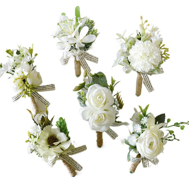 Corset de mariage pour hommes, fleur de Rose, bricolage, bouton, broche de demoiselle d'honneur, décoration de fête de mariage