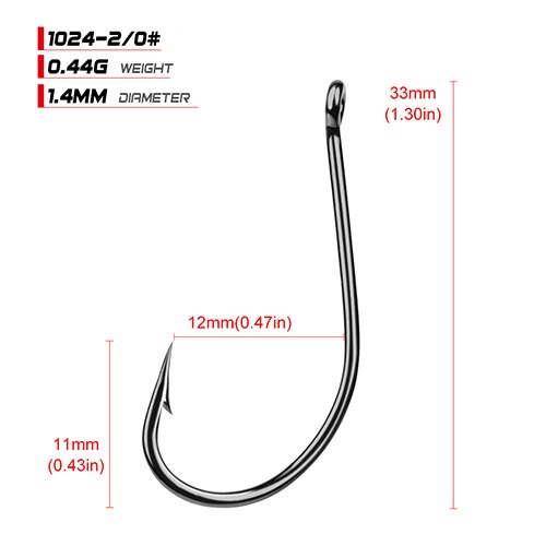 50pcs/lot Fish hook Fishing Hook High Carbon Steel 1/0#-7/0# Freshwater Fishing Bait Hook Carp Bass Pesca Tackle: size2-0
