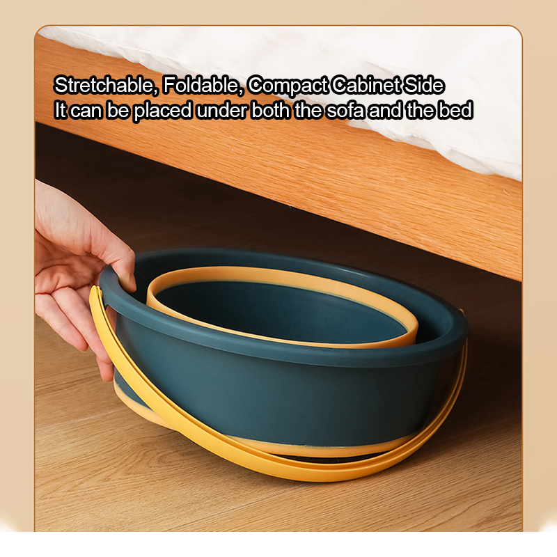 17L Portable Folding Bucket Multifunctional Thickened Silicone Bucket for Car Washing and Fishing Camping Folding Bucket