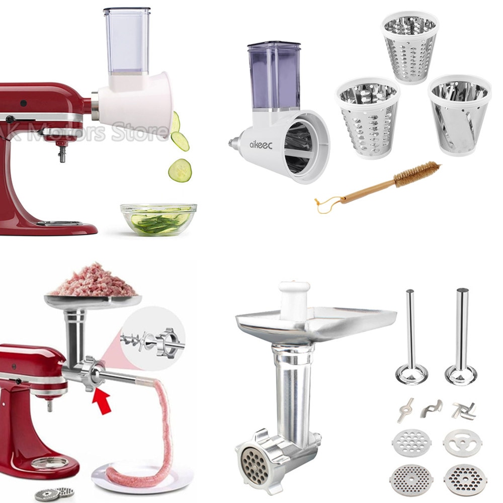 Per KitchenAid Accessori di Verdure Cibo Affettatrice di Fissaggio e Per Aiuto in Cucina Del Basamento Tritacarne Allegato Salsiccia Stuffer
