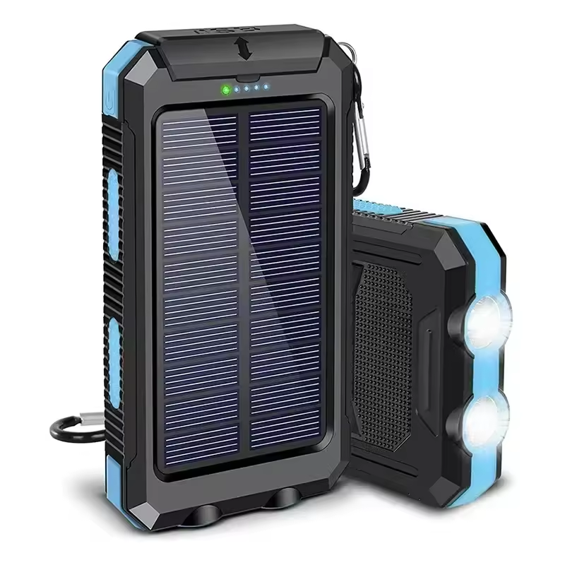 Banco de energia solar carregador portátil de grande capacidade bateria externa para iphone xiaomi ios android tipo-c carregamento rápido: Grey / 20000mah