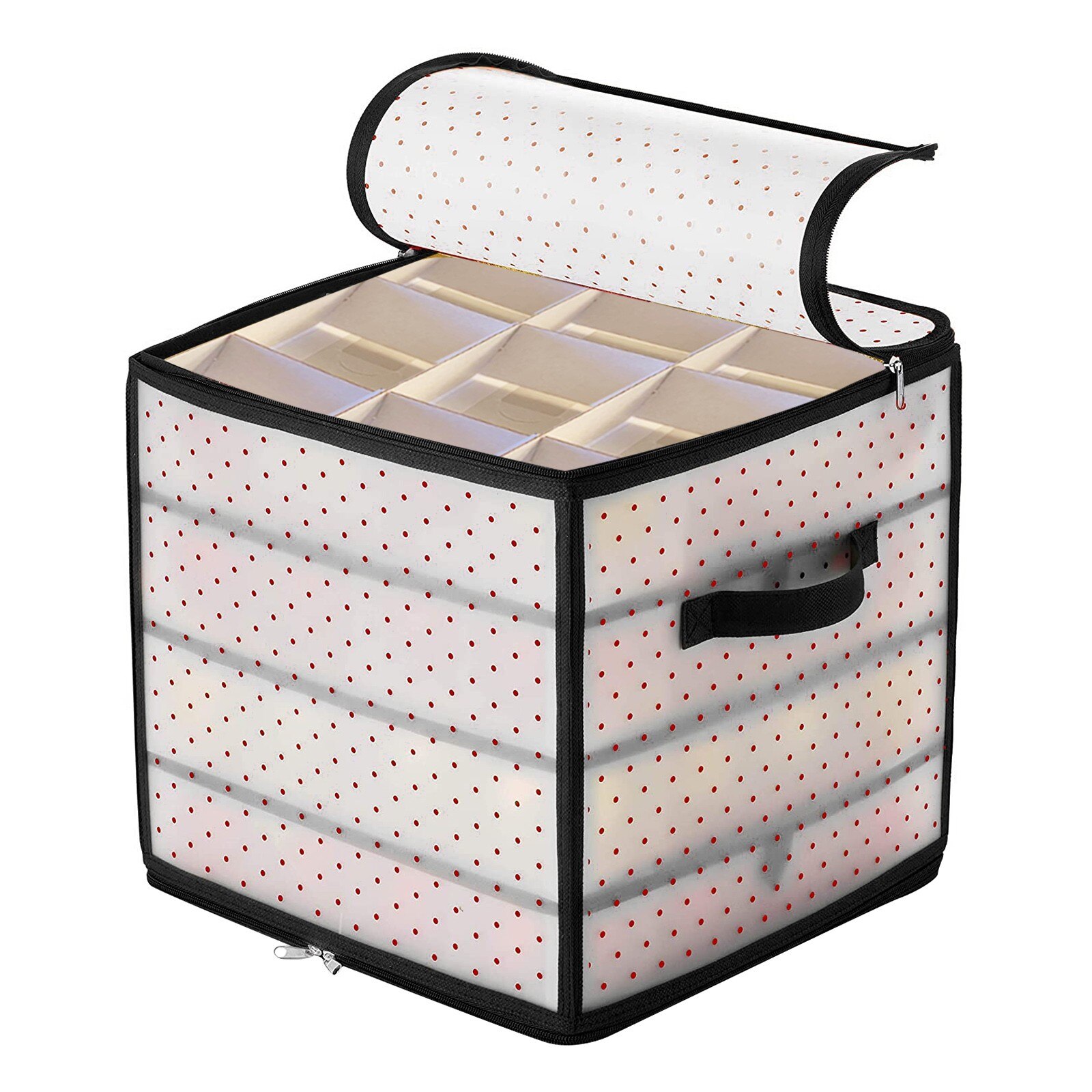 64 Baubles Storage Box Christmas Balls Organiser 64 Bauble Xmas Tree Decoration Storage Bags With Lid Transparent Bag D08