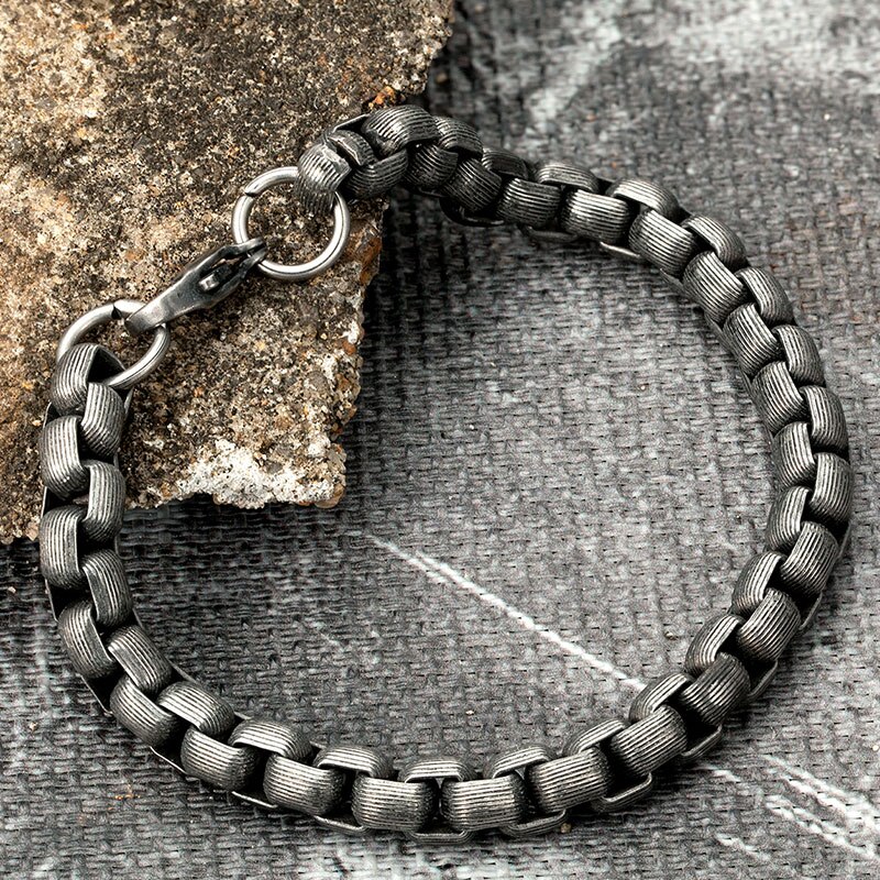 Rvs Vintage Armband Mannen Zwart Cubaanse Ketting Retro Polsband Mannelijke Mode-sieraden Kerstcadeau Accessoires