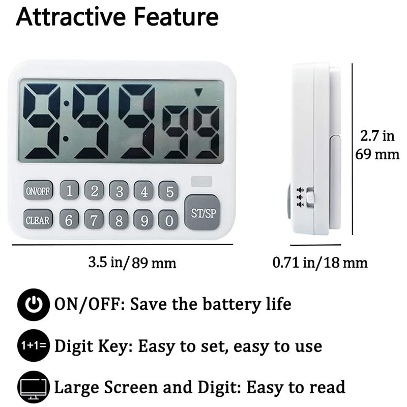 Digital Kitchen Timer, Large Display Cooking Timer... – Grandado