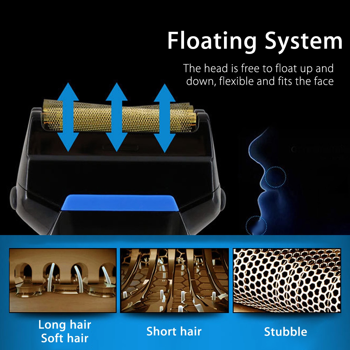 Men Electric Razor Shaver 2 Blades Cordless Dual Foil Shaver Rechargeable Beard Razor Trimmer Portable Cutter Shaving Machine