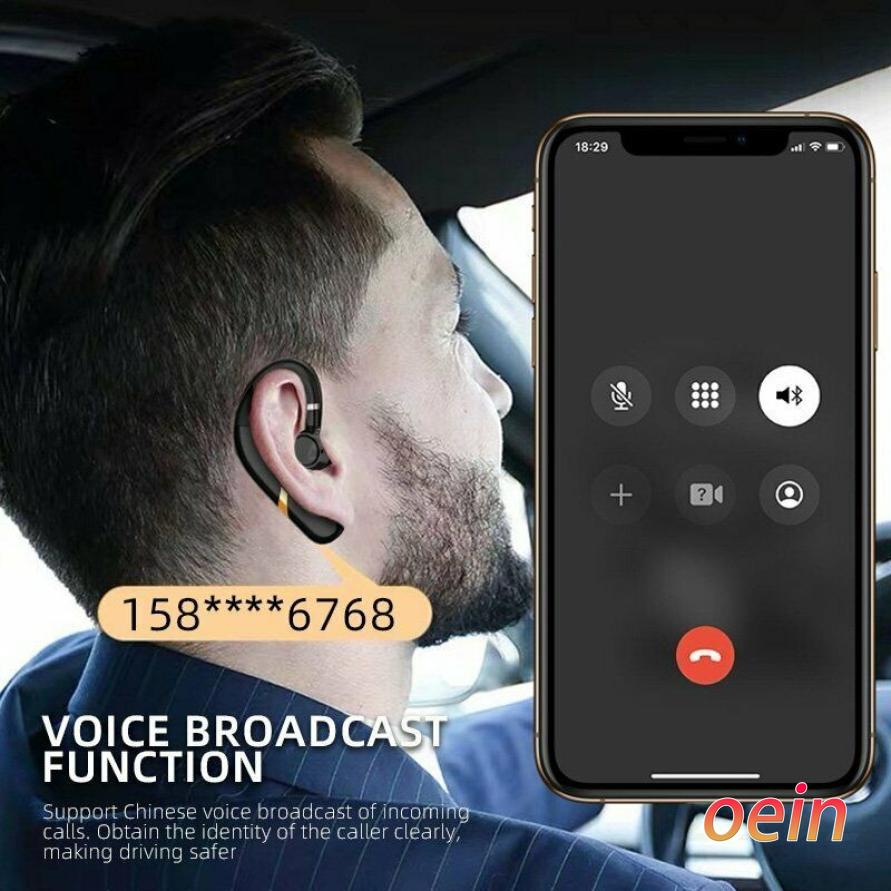 Draadloze Bluetooth Oortelefoon Oorhaak Business Enkele Hoofdtelefoon Met Microfoon Handsfree Drive Call Sport Headset Oordopjes Voor Telefoons
