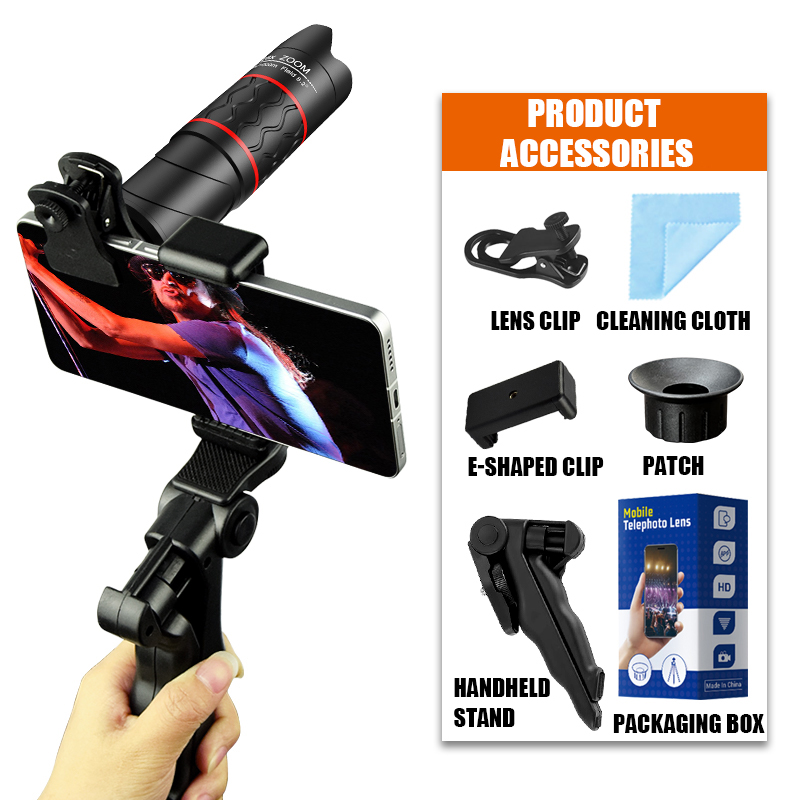 Mobile Phone Telephoto Camera Lens Universal 28X External Zoom Perfect for Concert Far Away Photography: WHITE