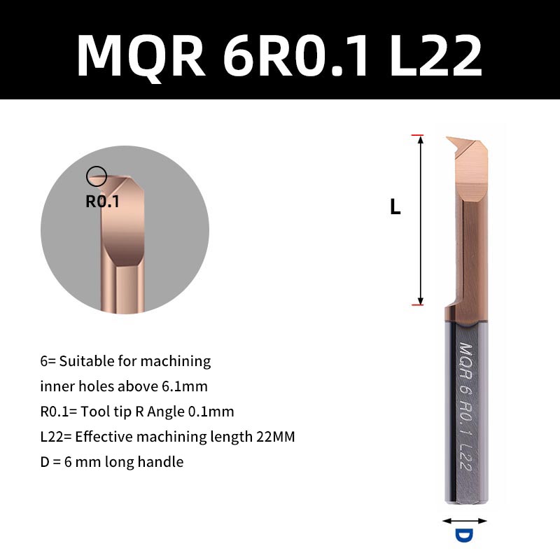 KaKarot MQR cortador de perforación para taladrado carburo recubierto Mini herramienta de torneado de torno interno copia de aleación de acero de tungsteno de agujero pequeño: 4 mm
