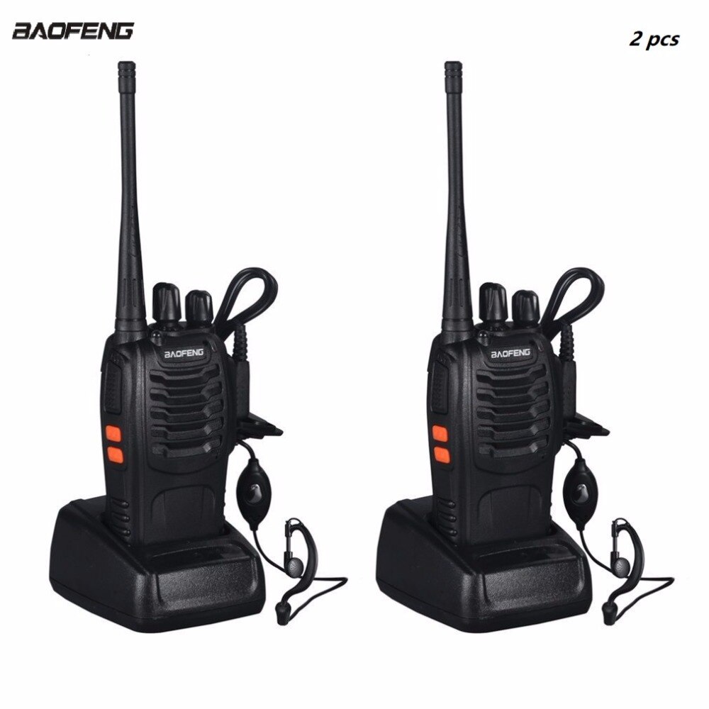 Baofeng BF-888S 2 PCS VHF/UHF Ricetrasmettitore FM portatile Ricaricabile Walkie talkie Due Sensi 5W 2-way ham radio comunicador EUplu