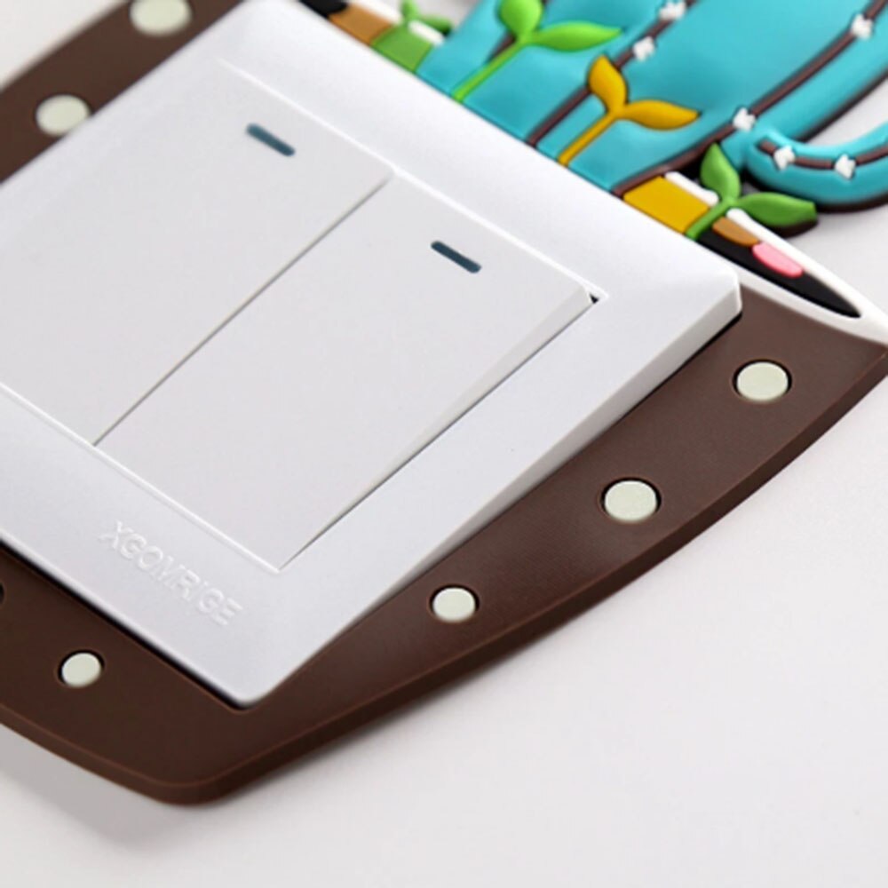 6pcs/set Cartoon 3D stickers Cactus Fluorescent Wall Stickers On-off Switch Stickers Kids Luminous Light Switch Home Decorations