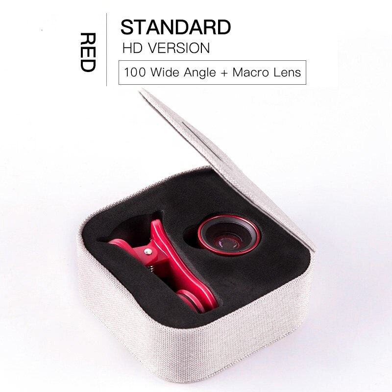 Baseus Mobile Phone Lens Wide Angle Fish eye Fisheye 15X Macro Camera Lens For iPhone Xs Max Xr X Samsung S10 S9 Huawei P30 Pro: Standard Red