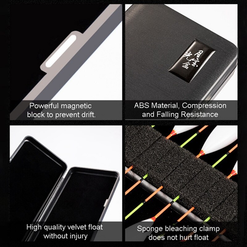 Black Fishing Float Box Plastic Waterproof Durable Double Layers Fishing Floating Bobbers Case Storage Container Fish Accessorie