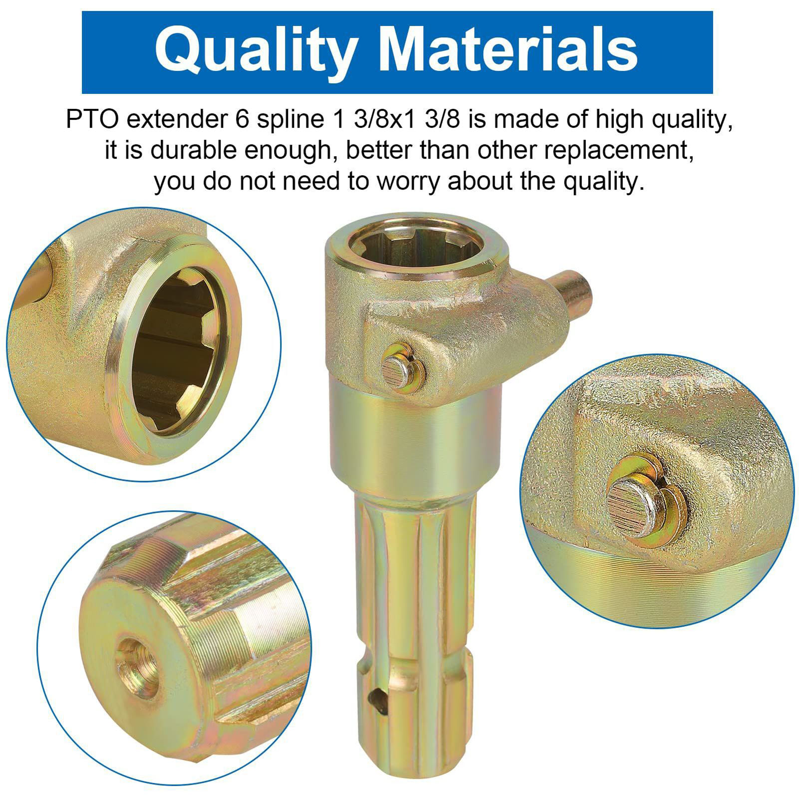 Pto Adapter Vrouw 1 3/8in 6 Spline Male 1 3/8in 6 Spline Pto Extender Voor Maximaal 70pk Tractor Pto Extender 6 Spline Pto Extender