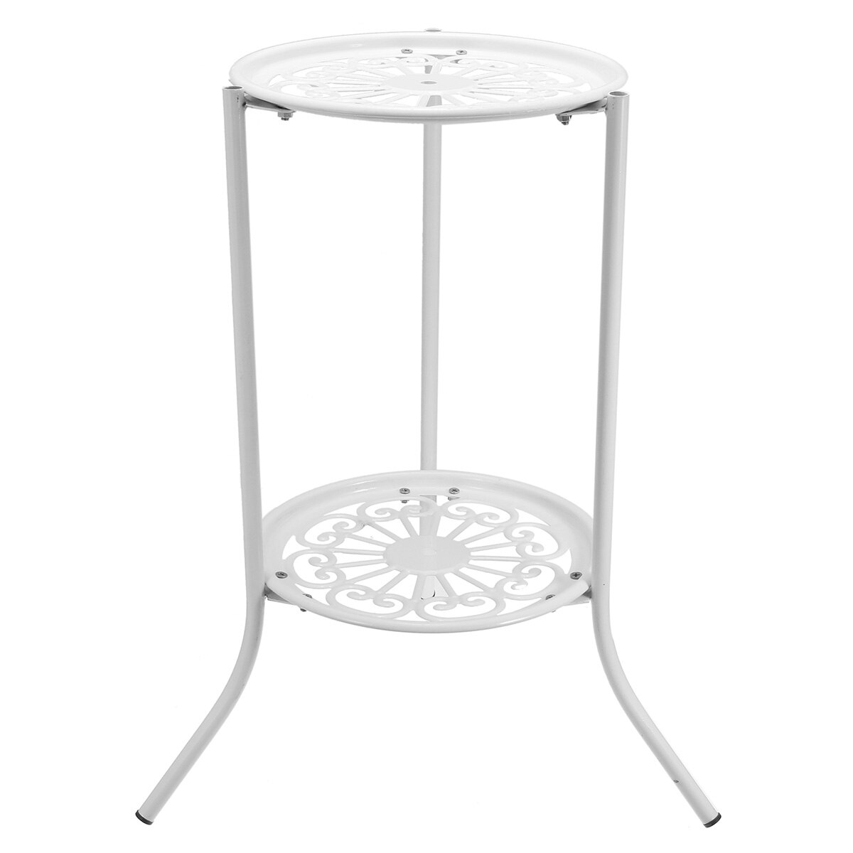 Smijern dobbeltlags plantestativ blomsterhylle for stativ balkong enkel innendørs stue kaffebar hage blomsterpottehylle: En hvit