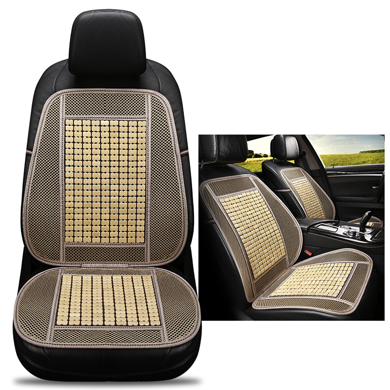 Asiento de coche para las cuatro estaciones con una sola pieza de almohadilla fresca, cojín de asiento de bambú transpirable de verano, Ventilación de Estera de bambú