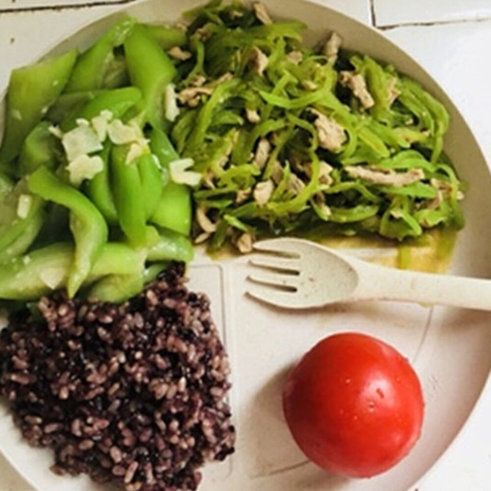 3pcs Wheat Straw Food Tray Nutritional Balance Food Plate 4 Compartments Dessert Dish Food Storage Tray for Kids