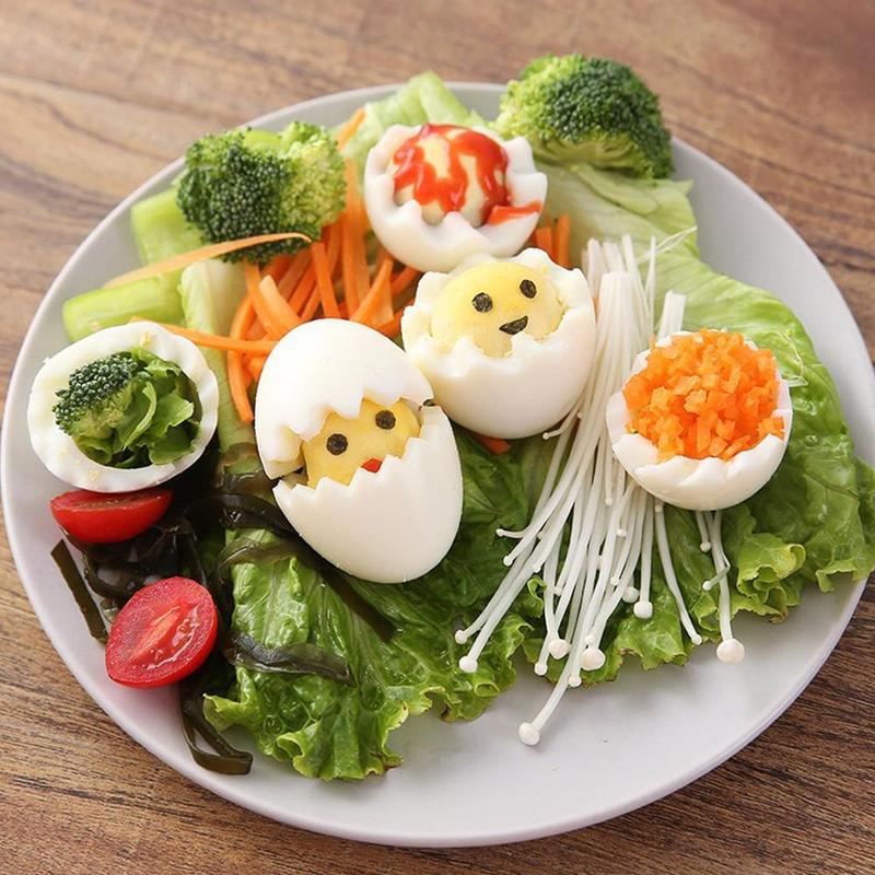 2 Pcs/Set Fancy Cut Eggs Cooked Eggs Cutter Household Cut Bento Shaper Accessories Boiled Kitchen Tools Flower Egg X8U7