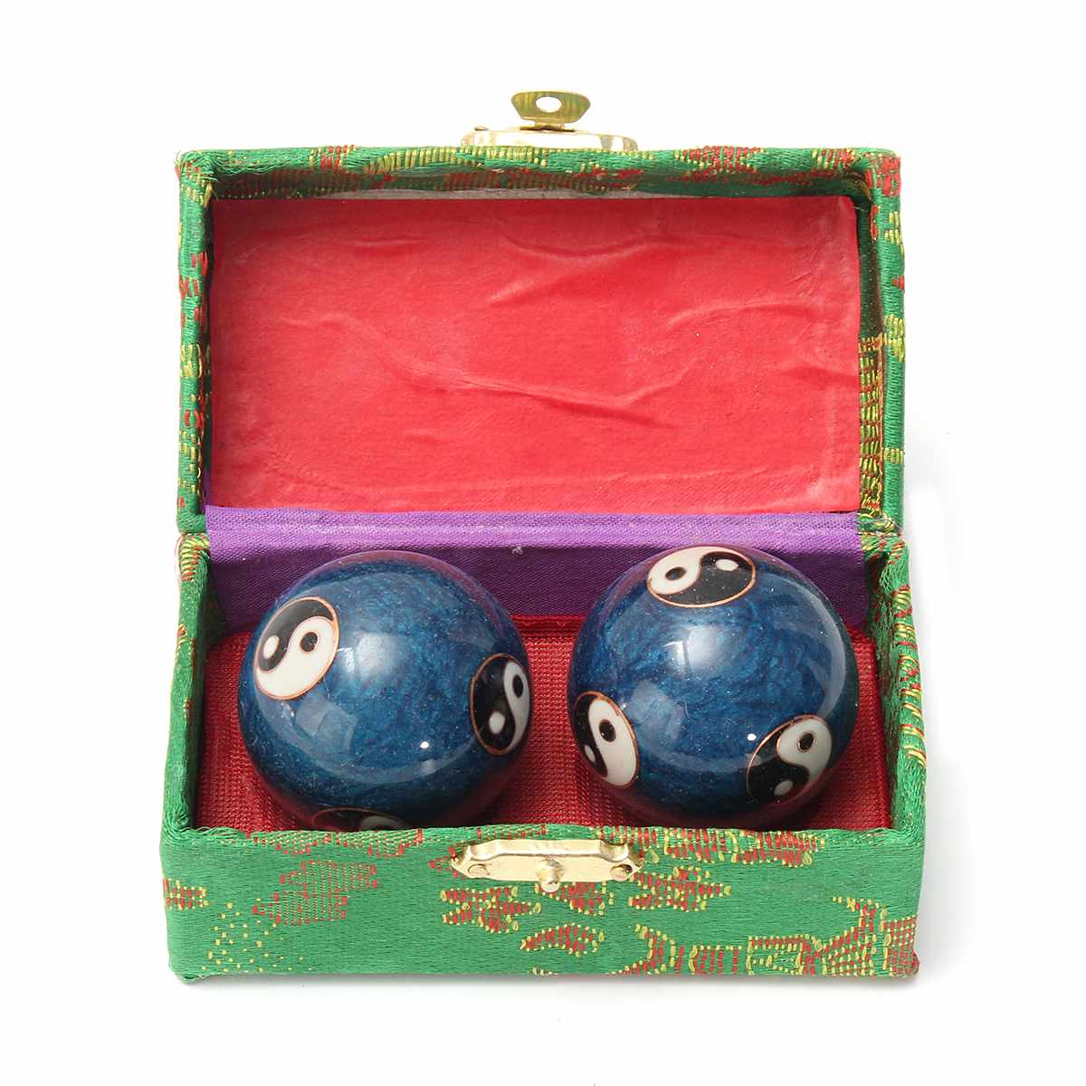 Pelota de Baño azul para la salud china, pelota de masaje para terapia de balonmano, ejercicio alivio estrés, pelotas de Fitness