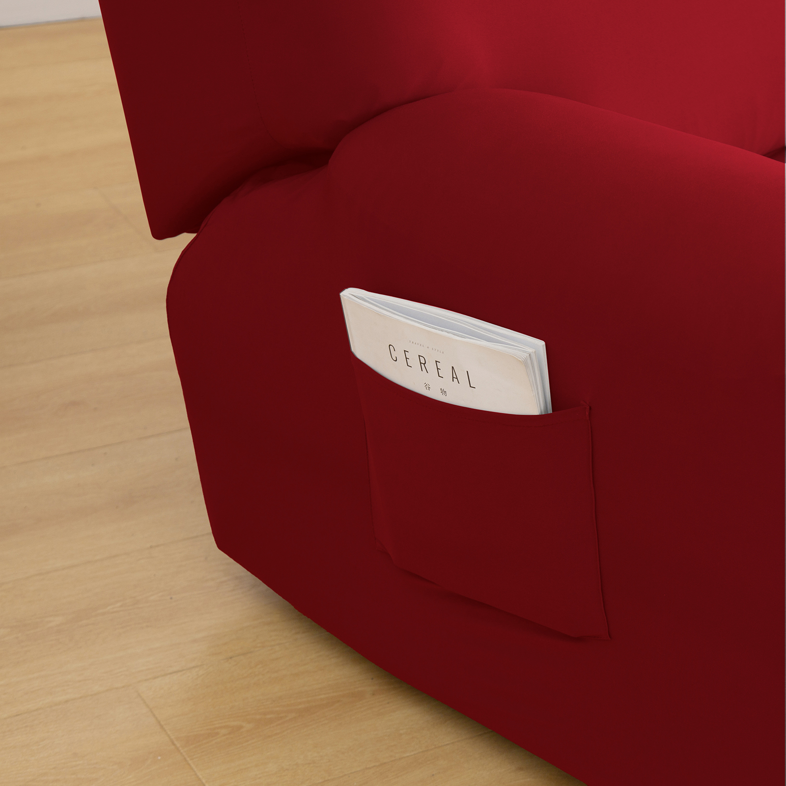 Överdrag till 1/2/3- sits soffa, elastiska soffskydd, stretchöverdrag till fåtölj, möbelöverdrag till schäslong: Rubinröd / 80*120cm