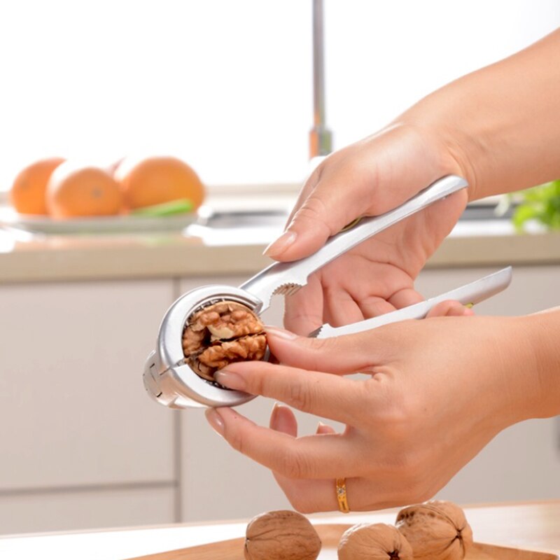 Aluminum Nutcracker with Four Nips Clamps Kitchen Tool Multi-Functional Nut Cracker Sheller Walnut Cracker
