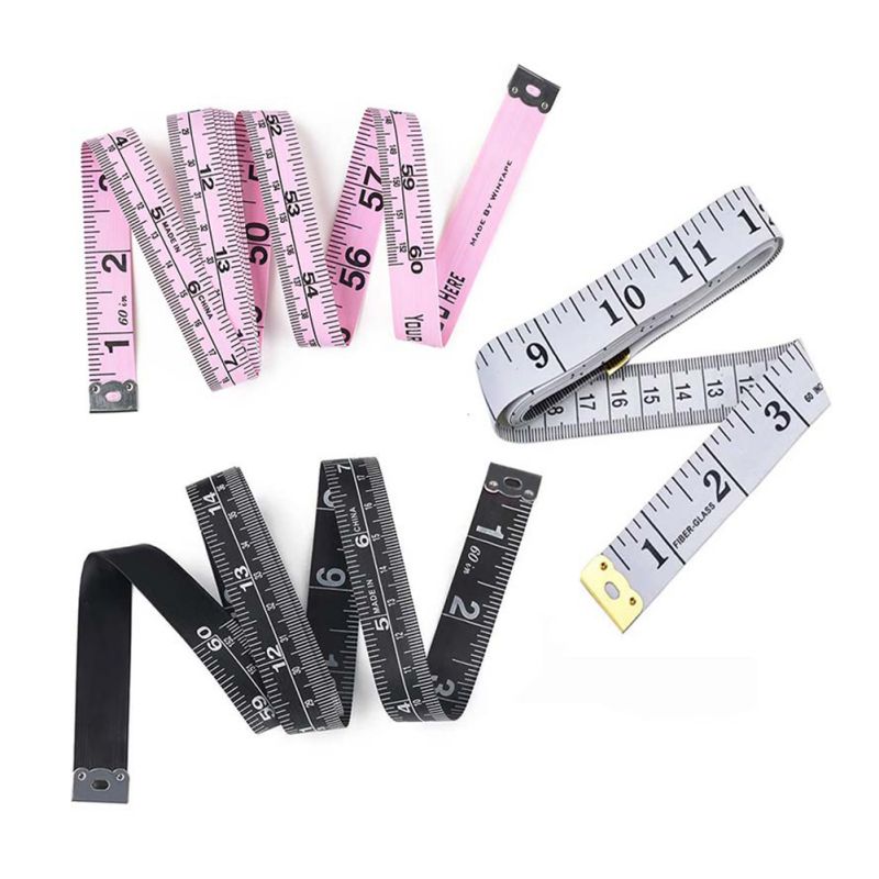 1.5 Meters 60 Polegada Button Measuring Tape Tool Measuring Waist Clothes Bust Tailor Sewing Tools Embroidery Rulers