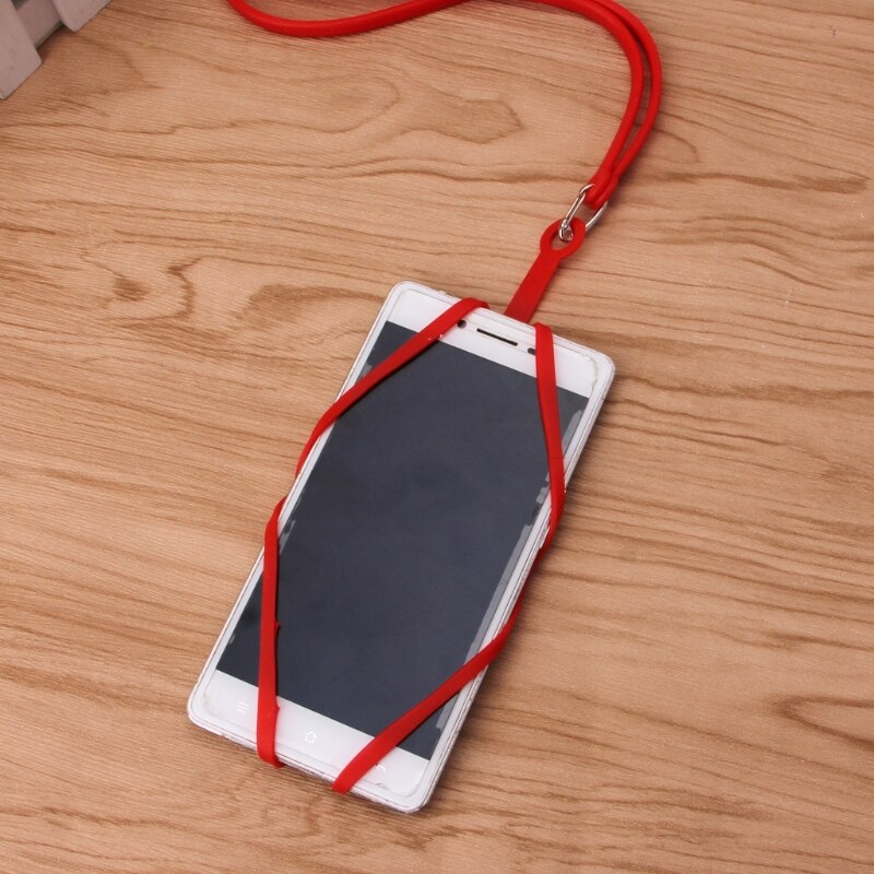Cordón para celular estuche protector de silicona desmontable correa para el cuello con ranura para tarjeta de identificación