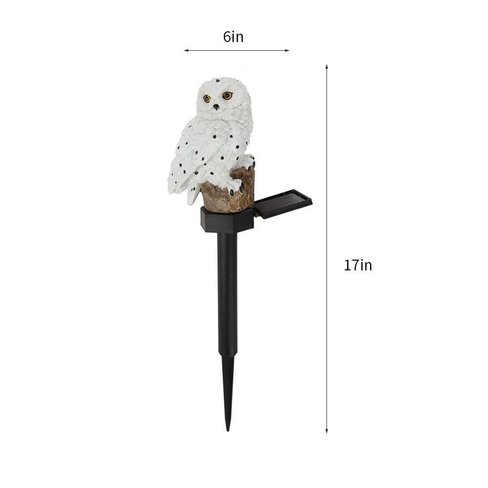 Led Solar Power Outdoor Tuin Waterdichte Uil Stake Lawn Licht Exterieur Night Lights Uil Vorm Zonne-energie Energia Lamp: WHITE