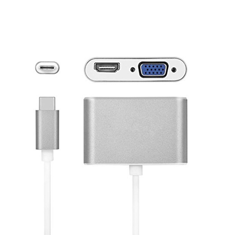 Estación de acoplamiento USB tipo C para ordenador portátil, adaptador USB tipo C HDMI VGA, para MacBook Air Pro Dell XPS Hp Elitebook Lenovo Thunderbolt 3