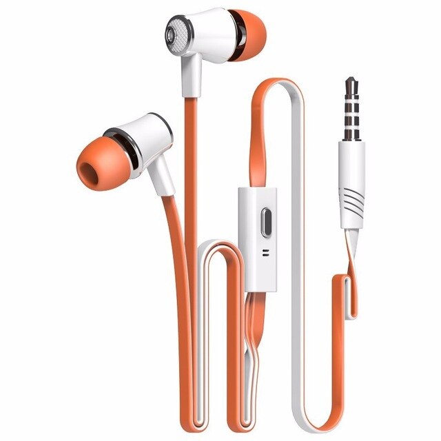 DISOUR Super Bass 3.5mm In Ear Stereo Earphones Volume Control Headset JM21 Earphone With Microphone For Xiaomi Huawei Phone PC: Orange