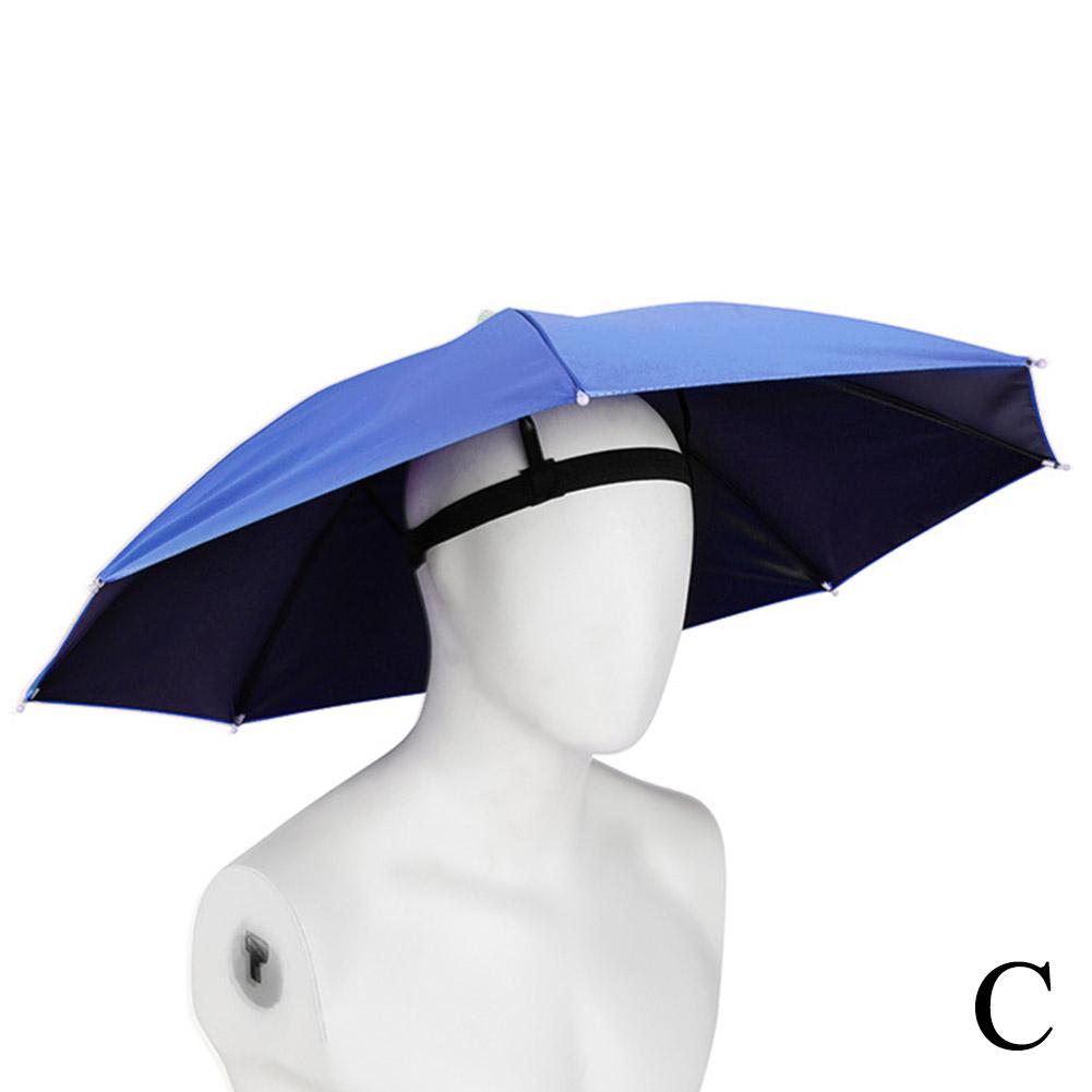 Sombrero de sombrilla portátil para exteriores, sombrilla de pesca impermeable, sombreros universales para el sol, Camping, playa, sombreros plegables U6O1: Azul cielo