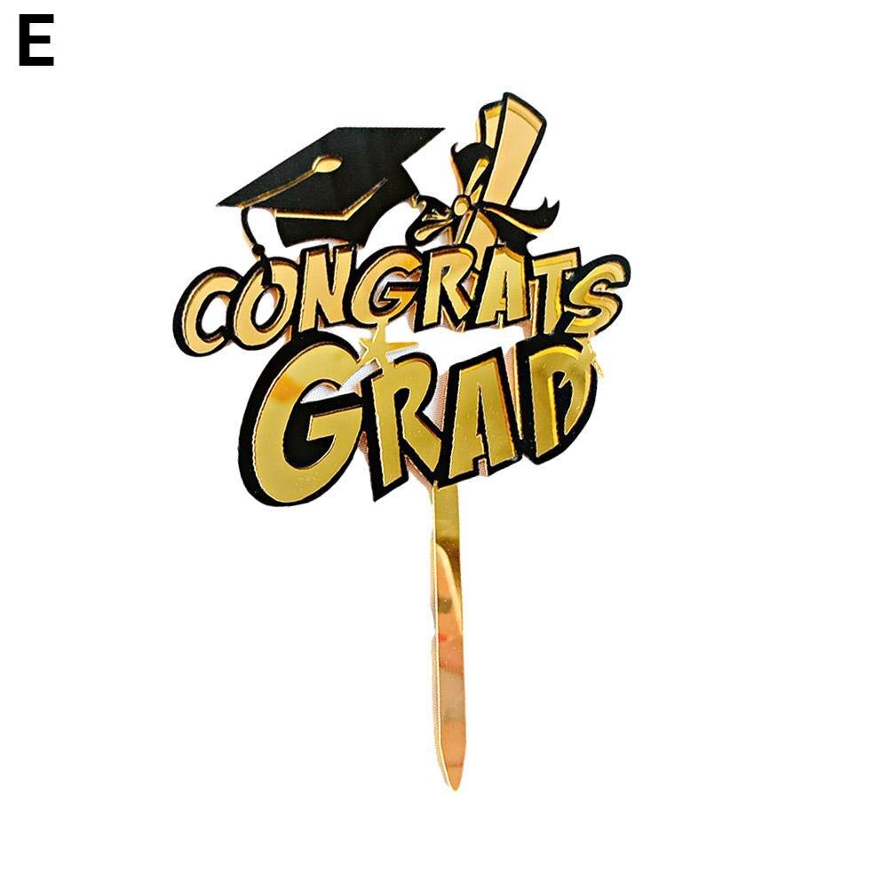 Class of Cake Topper Congrats Acrylic Cupcake Toppers For Graduations College Celebrate Party Cake Decorations: E