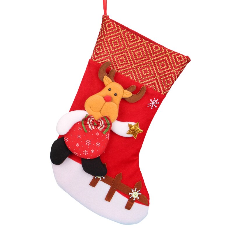 Activiteitenbenodigdheden accessoires rollenspel leuke kerstsokken verschillende kleuren en patronen hangend aan de muur: Gdw -002- d / 10 stuks