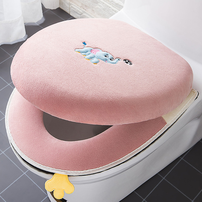 Siège de toilette en tissu doux, chauffant, pour salle de bain, couvercle lavable, coussin de couverture supérieur, fournitures de siège de toilette épaissi: A2