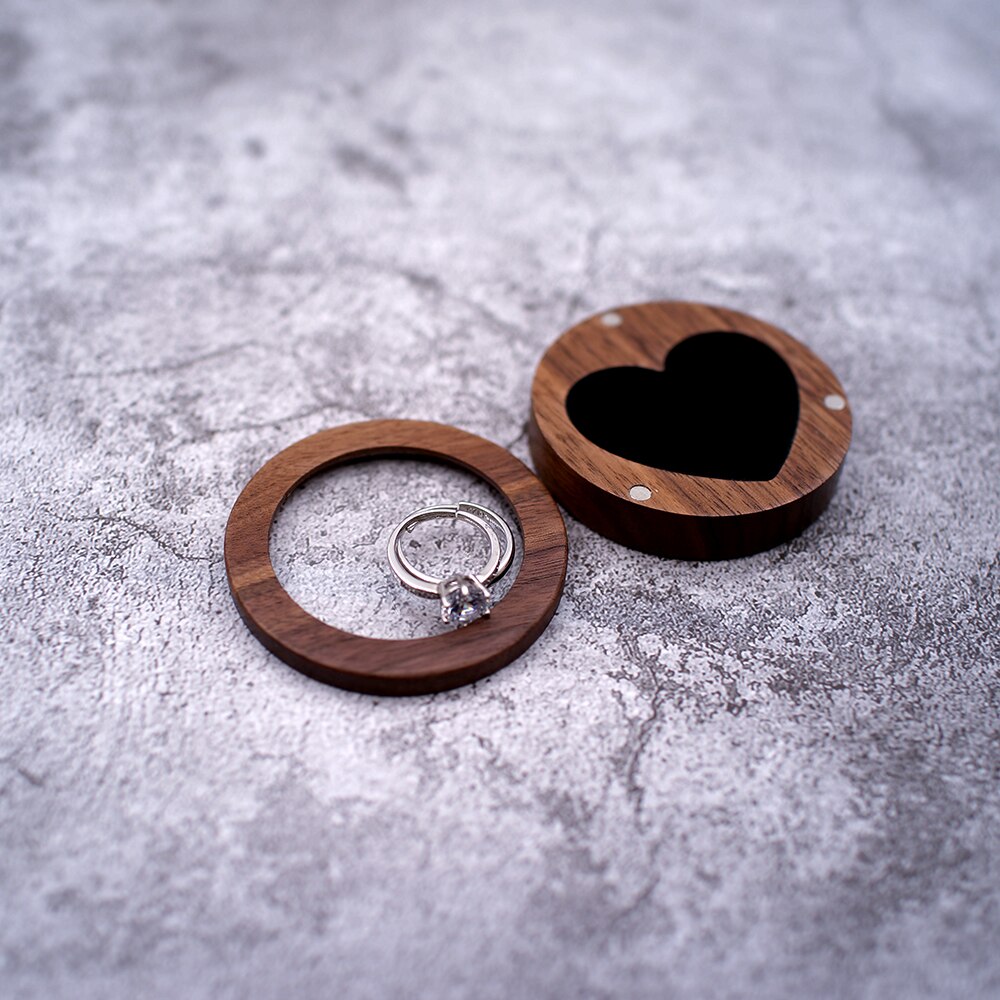 Rustic Wooden Ring Box Custom Wedding Proposal Ring Bearer Box Engraved Wedding Ring Holder, Jewerly Box name