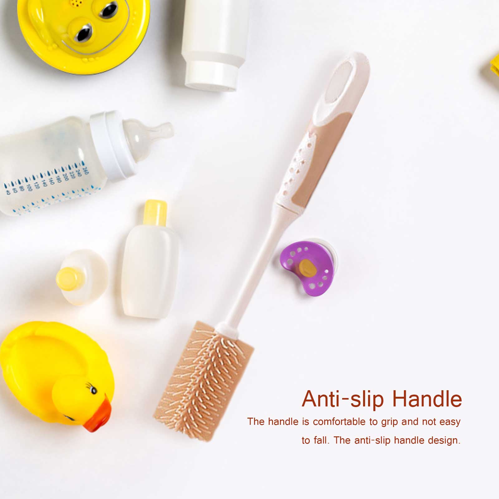 Cepillo de limpieza de botellas de vidrio suave, limpiador de botellas de agua, taza de vidrio, herramienta de lavado, mango largo antideslizante para botellas
