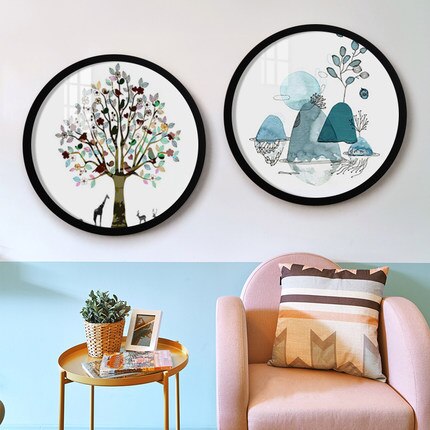 Einfacher runder Fotorahmen 6 Zoll, 7, 8, 10, 12, 14, 16, 18, 20 Zoll, hängender Wandbilderrahmen, ohne Lackierkern