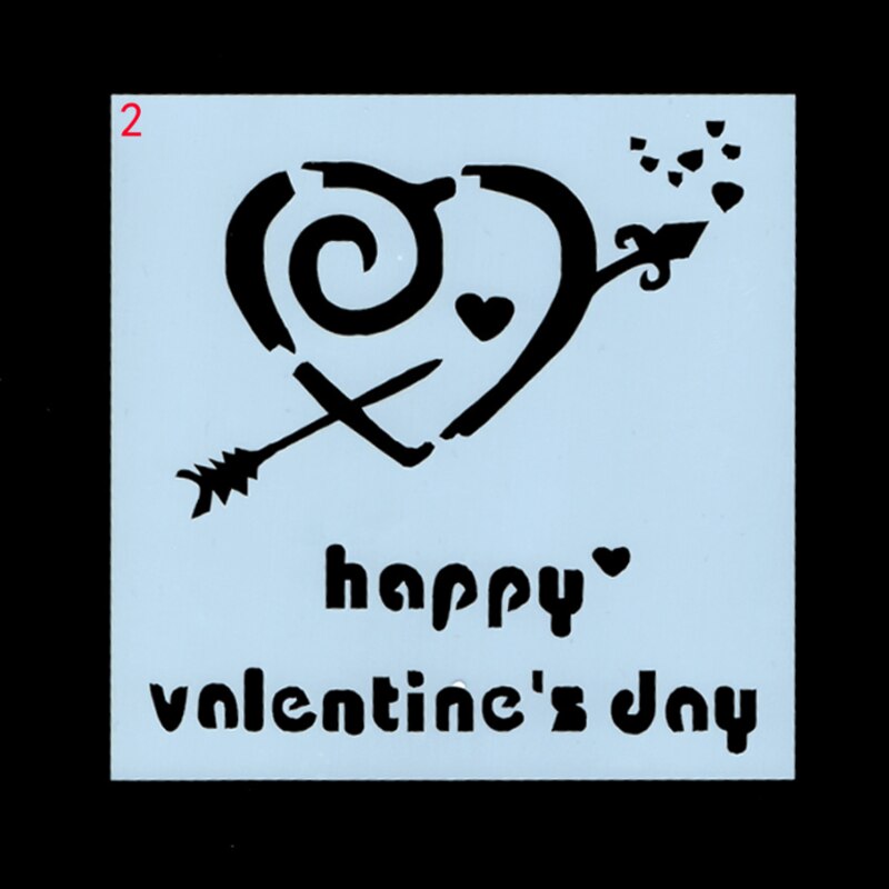 5pc Heart Pattern Stencil DIY Walls Layering Painting Template Decor Scrapbooking Embossing Album Office School Supplies 13cm