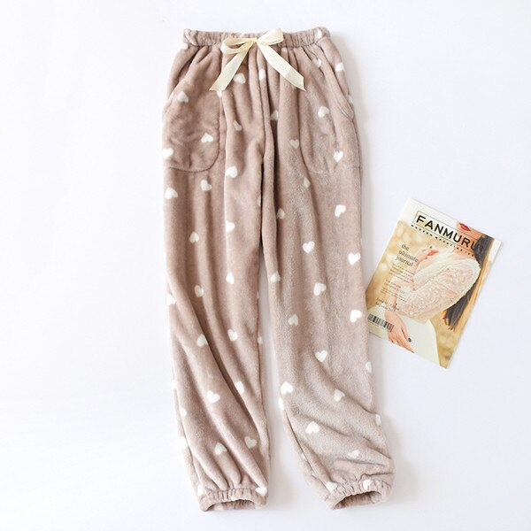 Sovbyxor hembyxor vinter tjocka pyjamas dam& #39 ;s byxor lounge wear pyjamasbyxor kvinnor nattbyxor fdfklak: Skriv ut 6 / Xl