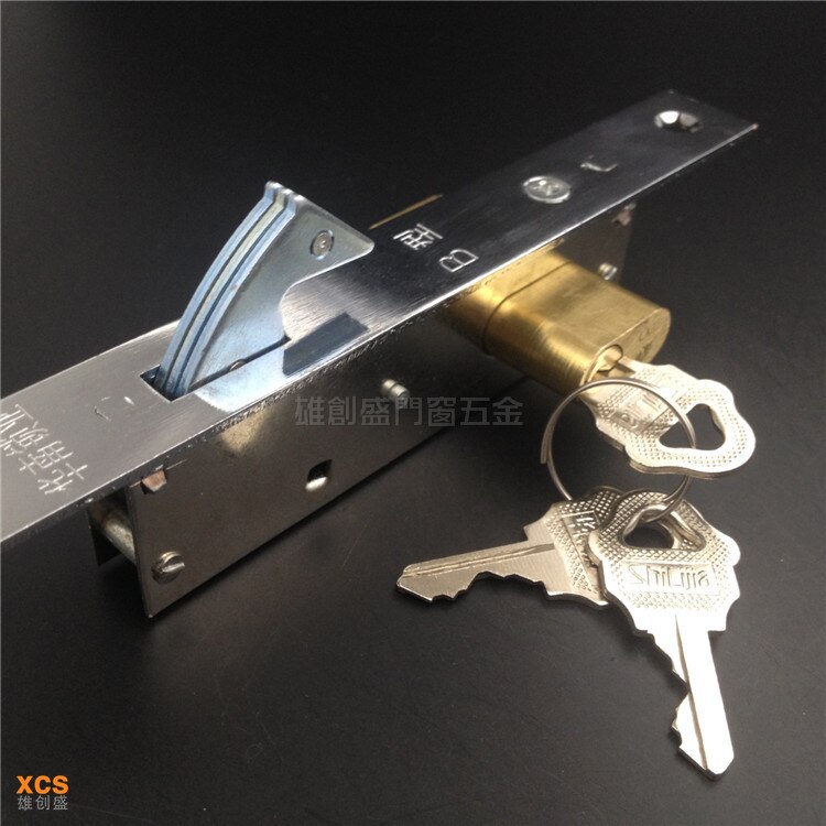 Järnport/skjutdörrs kroklås, kopparkrok, för plastdörr, kopparlåscylinder, starkare