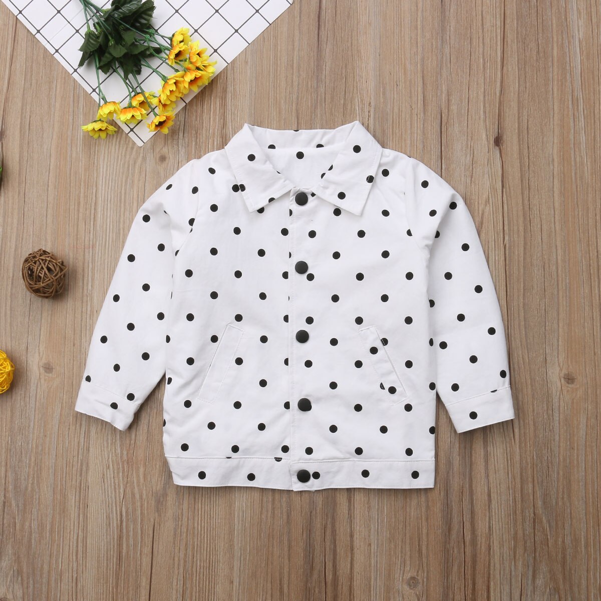 Toddler Kids Baby Girls Boys Polka Dot Rainbow Print Cotton Long Sleeve Tops Outerwear Coat Jacket Clothes