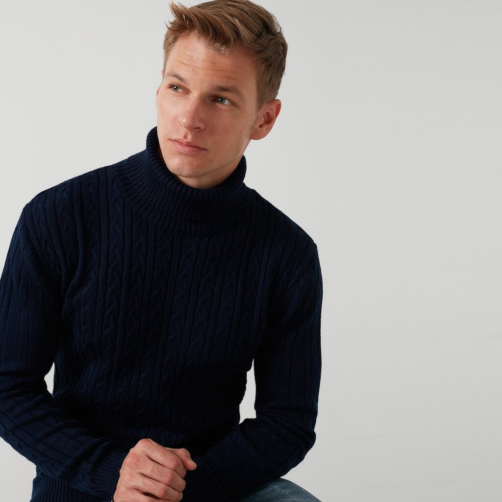 Buratti splot włosów rybak kołnierz szczupły dopasowanie sweter męnarty 554 K900