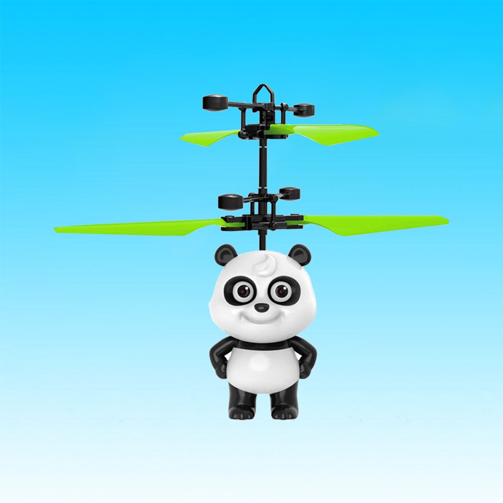 Electronic Infrared Induction Panda Helicopter Remote Control Toys with LED Light Model Parent-child Interaction Toy