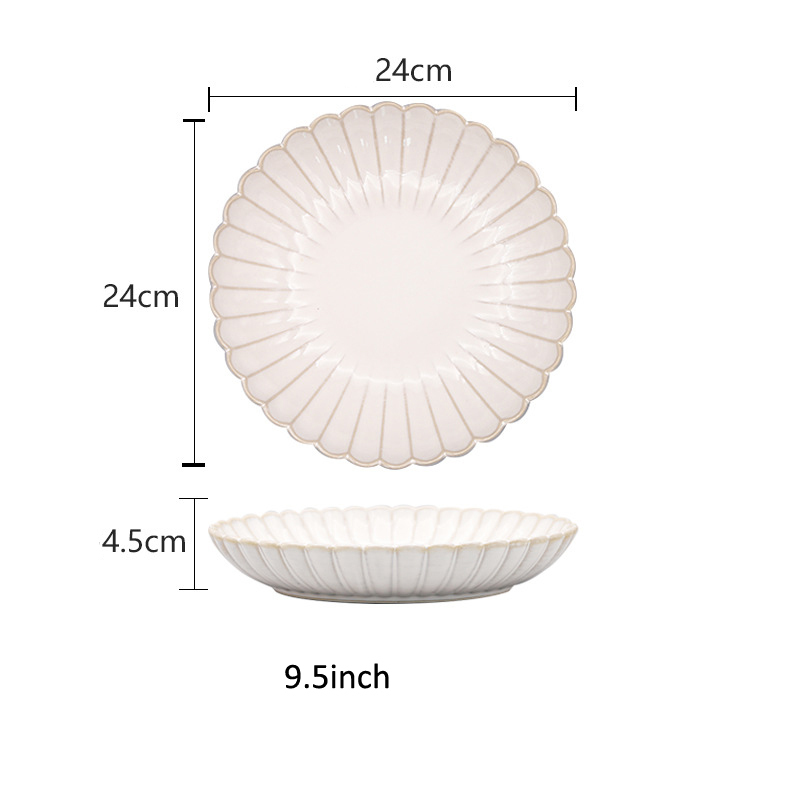 Kiln Changing Japanese Dinner Plates Ceramic White Glaze Tableware Set Western Steak Dish Salad Bowl Spoon Home Hotel Dinnerware: green