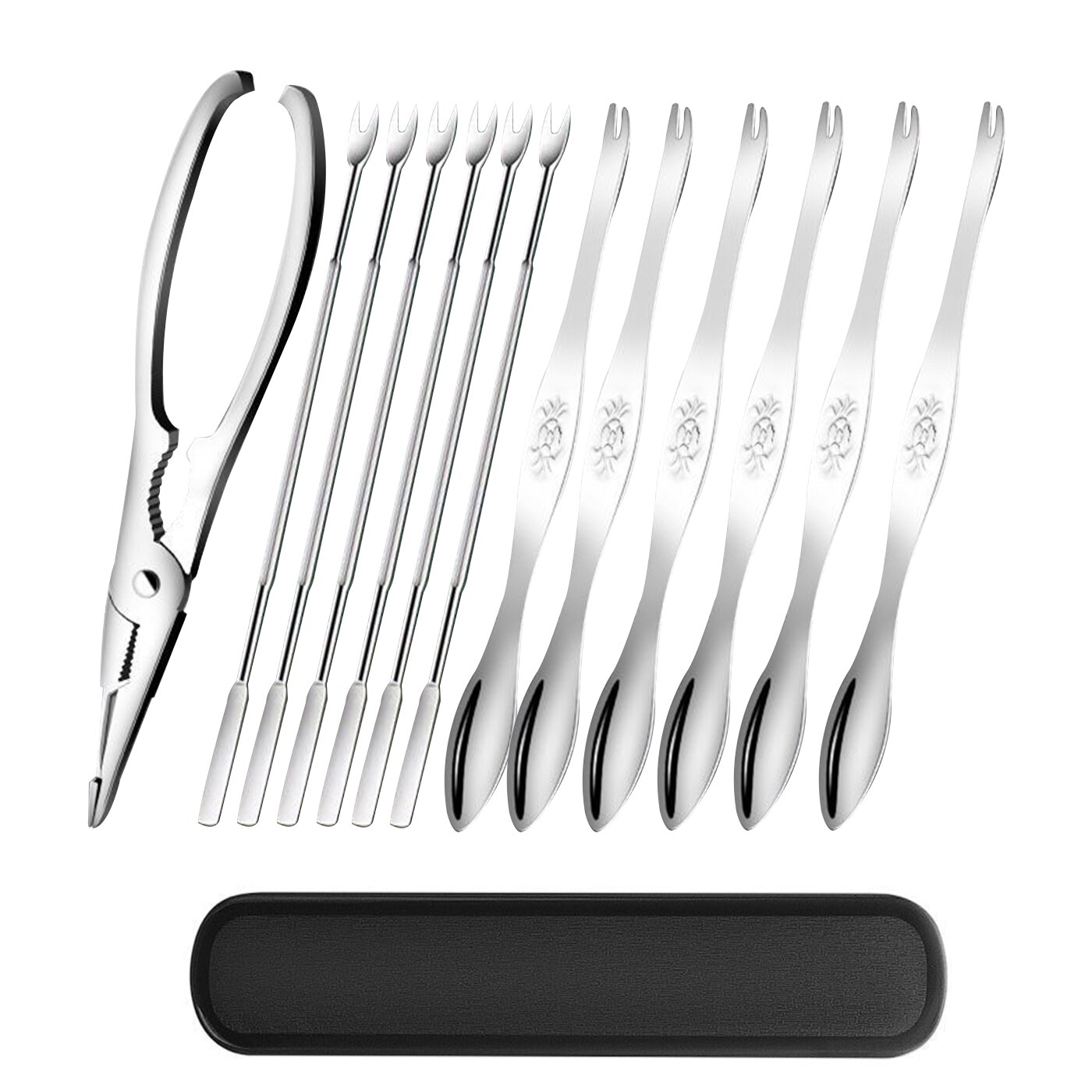 Seafood Tool Set Stainless Steel Crab Tool Durable Practical Lobster Crab Claw Cracker Leg Fork Picks Spoons Kitchen Accessories: 13pcs