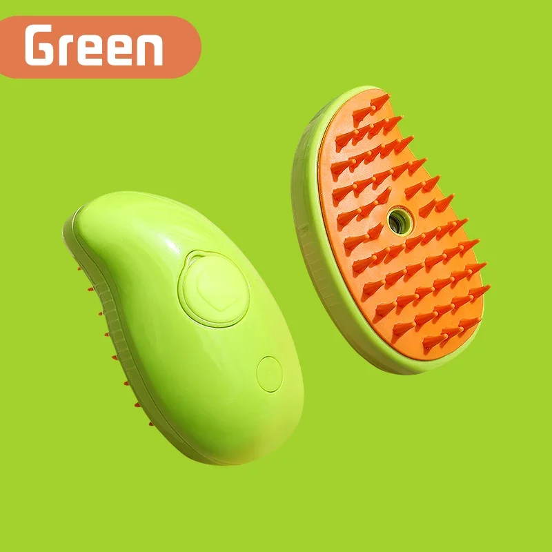 USB oplaadbare 3-in-1 huisdierverzorgingsborstel met stoomspray en massage, anti-vliegend haar elektrische badborstel voor honden- en kattenverlies: Rood