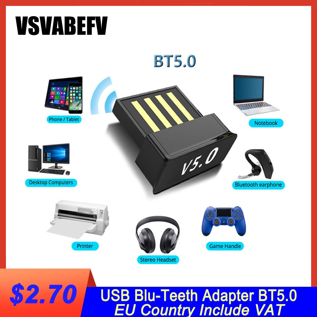 Usb Blu-Tanden Adapter BT5.0 Usb Draadloze Computer Adapter Audio Ontvanger Zender Dongles Laptop Oortelefoon Mini Sender